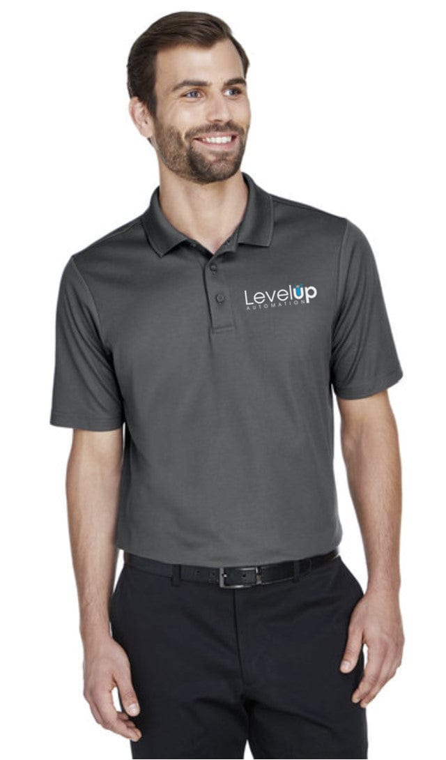 Level Up Automation Apparel & Accessories Men's Short Sleeve Polo Shirt, Gray