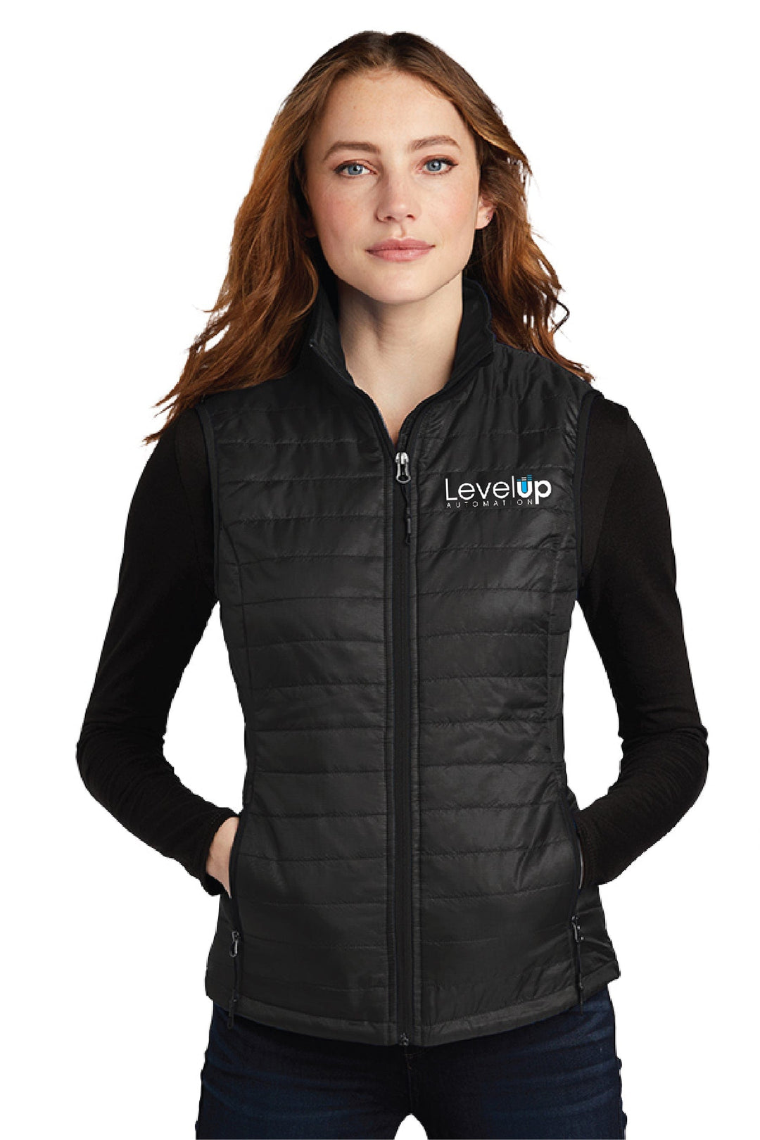 Level Up Automation Apparel & Accessories Women's Puffy Vest - Black
